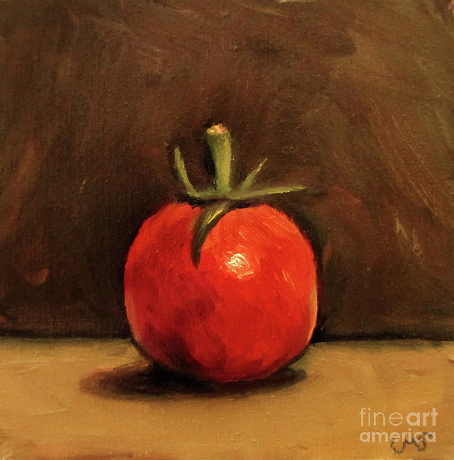 Tomato Painting - Tiny Tomato by Ulrike Miesen-Schuermann