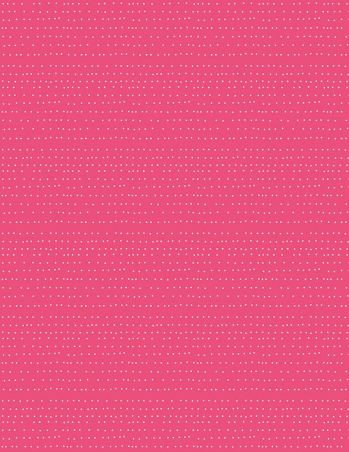 Tiny White Dot Lines On Punch Pink Digital Art by Ashley Rice
