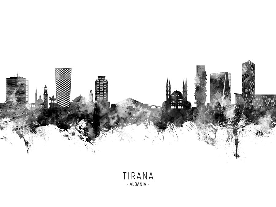 Tirana Albania Skyline #56 Digital Art by Michael Tompsett