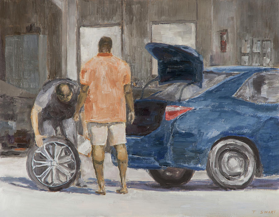 Cityscape Painting - Tire Change by Todd Swart