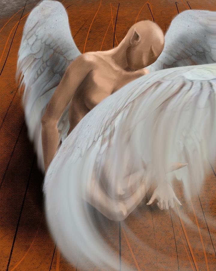 Tired Angel 13 Digital Art by Medea Ioseliani