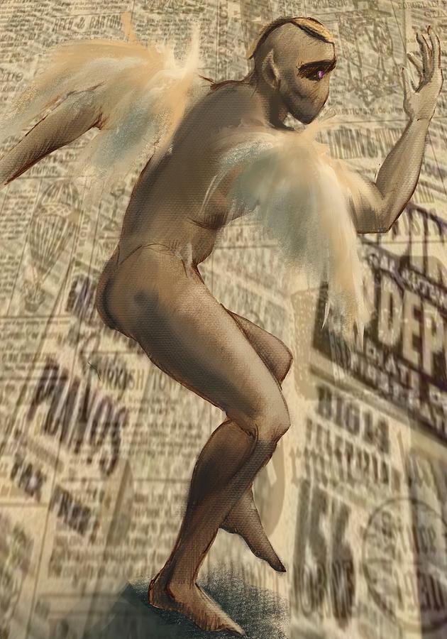 Tired Angel 2 Digital Art by Medea Ioseliani