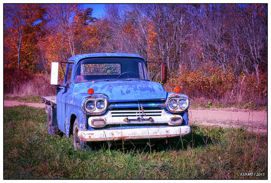 Tired Old Truck In Autumn Digital Art