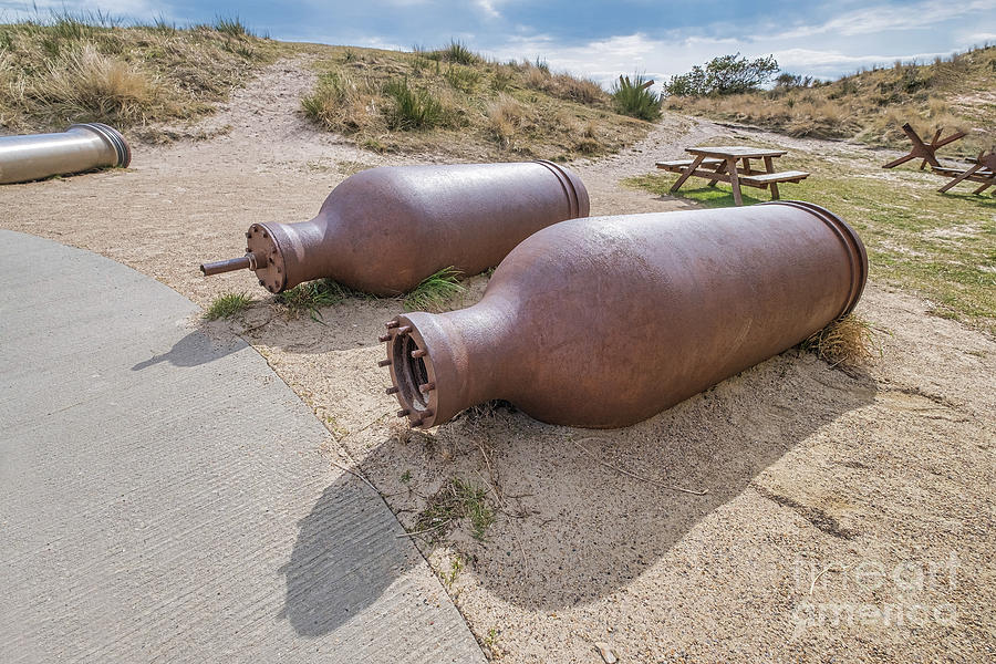Architecture Photograph - Tirpitz bunker and warfare museum grenades in Blaavand, Denmark by Frank Bach