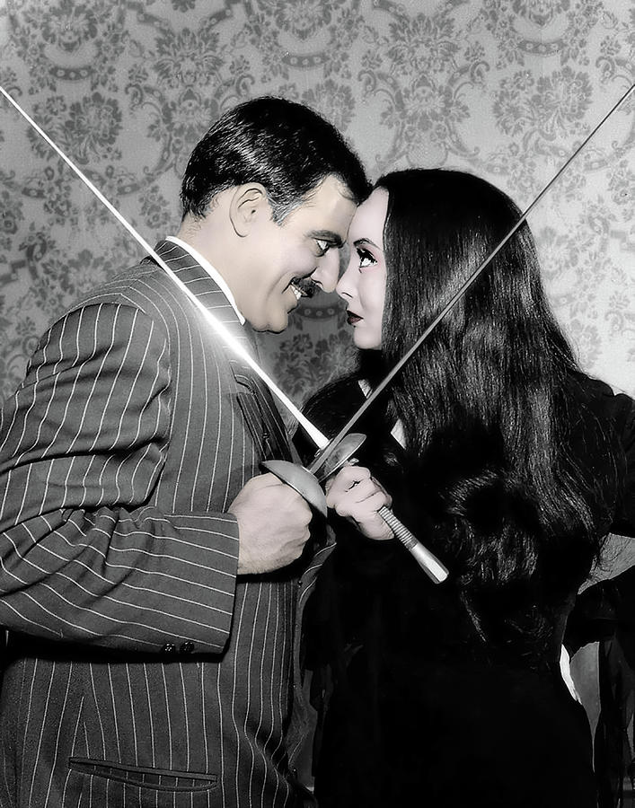 Tish And Gomez - The Addams Family Digital Art by Brian Wallace