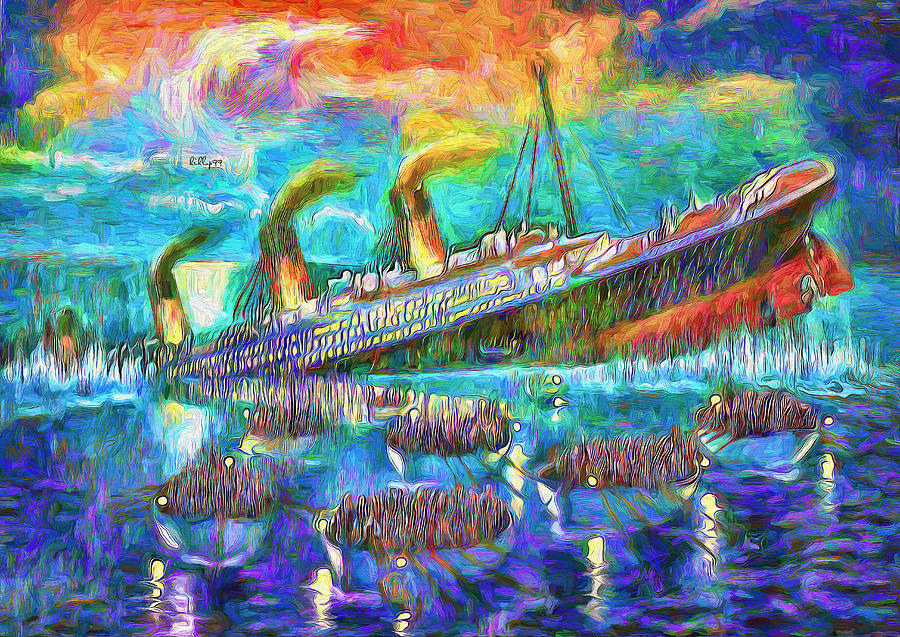 Titanic 2 Painting by Nenad Vasic
