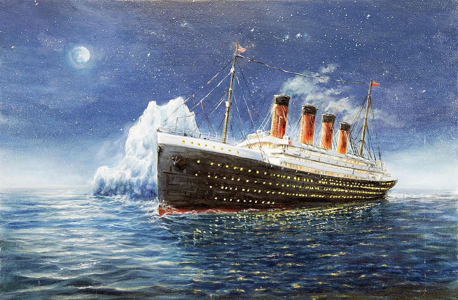 Titanic and Iceberg Painting by Boyan Dimitrov - Fine Art America