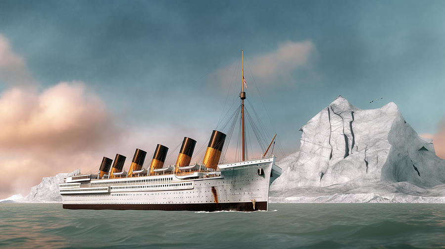 Titanic hitting iceberg Starliner ultra realis by Asar Studios Painting ...