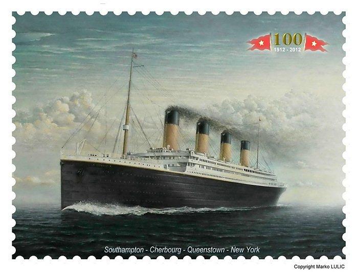 Famous Paintings Digital Art - TITANIC Memorial stamp by Marko Lulic
