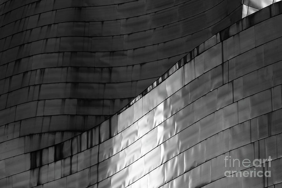 Abstract Photograph - Titanium Textures Guggenheim Museum Bilbao Spain by James Brunker