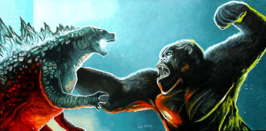 Titans Collide  Painting by Al  Molina