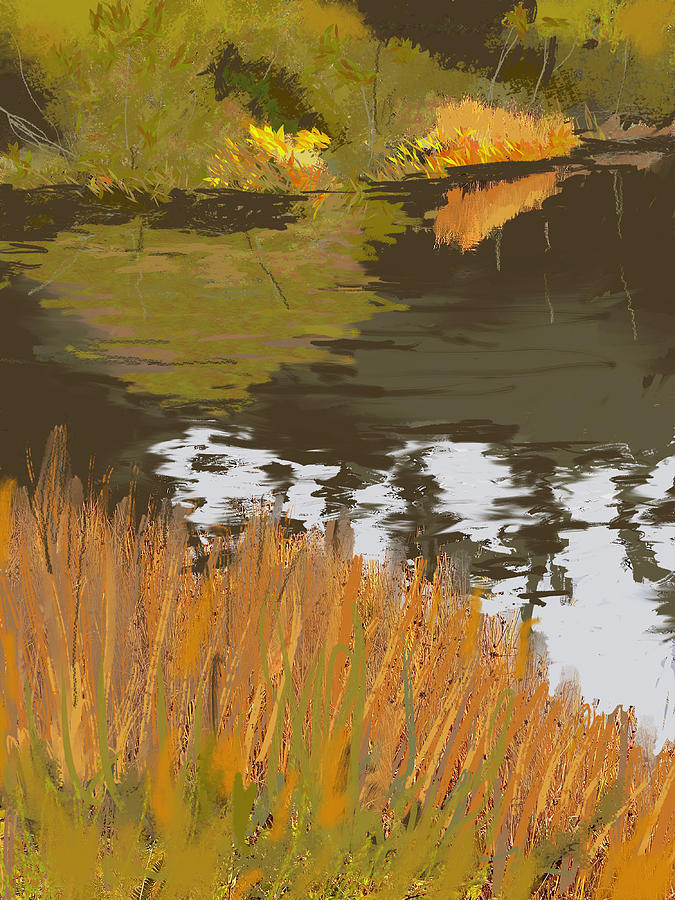 Titlow pond Painting by Nancy Merkle