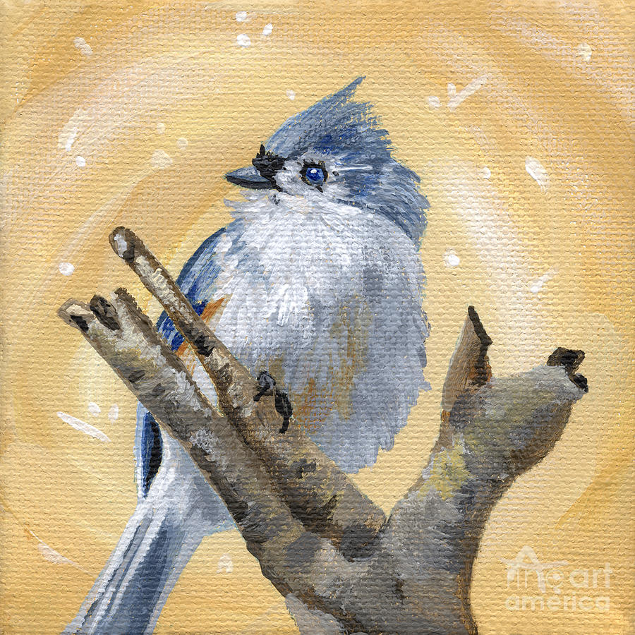 Titmouse Bird Painting Painting by Annie Troe
