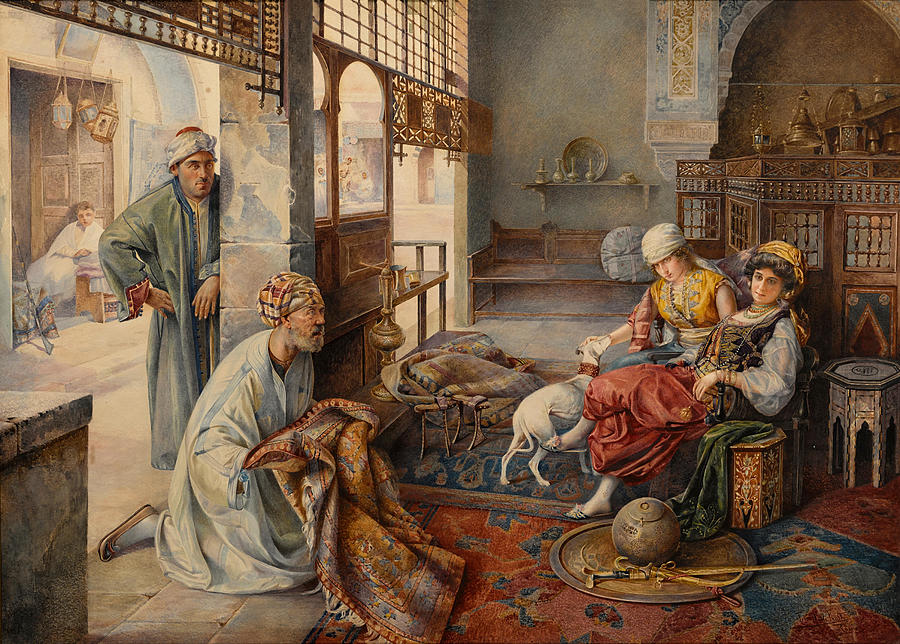 Tito Della Fralte At the rug seller Painting by Artistic Rifki