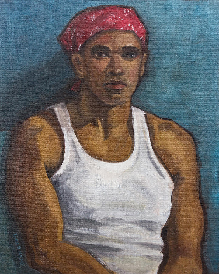 Tito in a Red Bandana Painting by Tara D Kemp