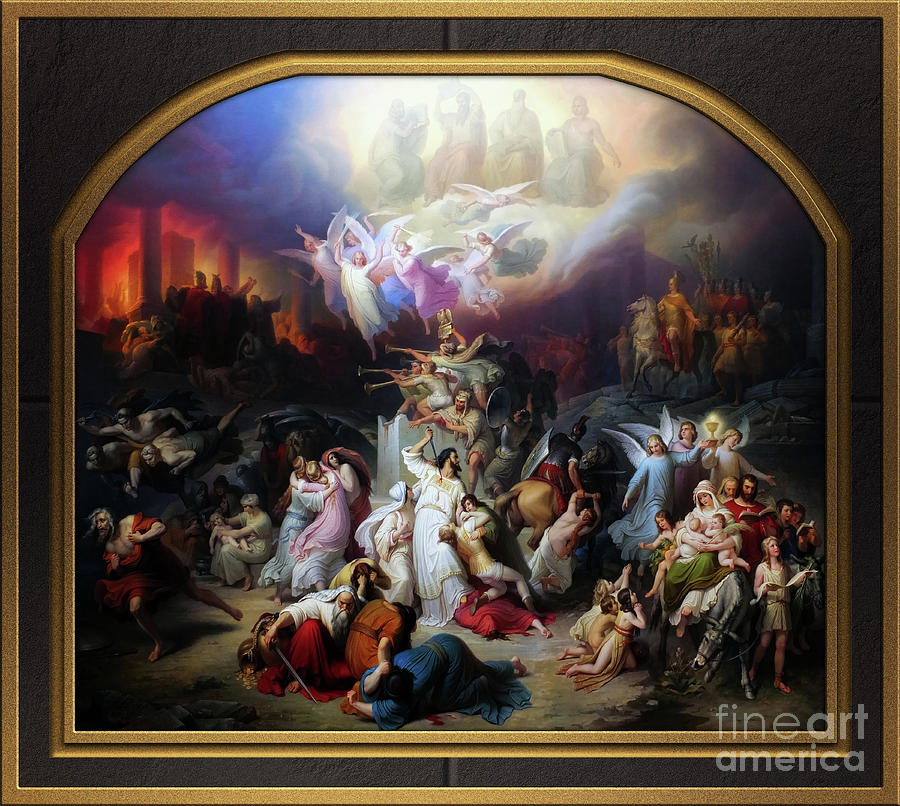 Titus destroying Jerusalem by Wilhelm von Kaulbach Remastered Xzendor7 Reproductions Painting by Xzendor7