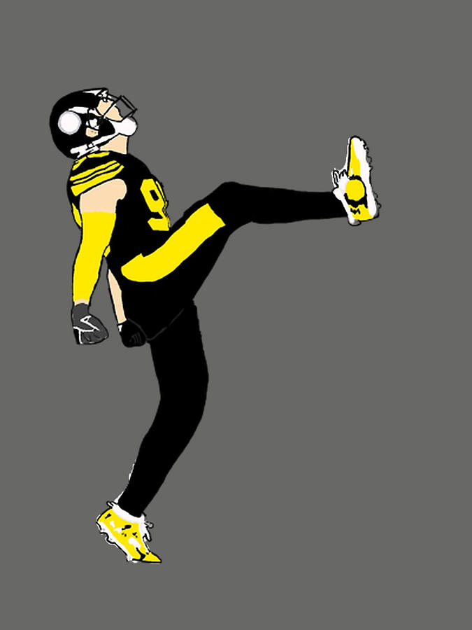 Tj Watt Kick Digital Art by Gina Tannen - Fine Art America