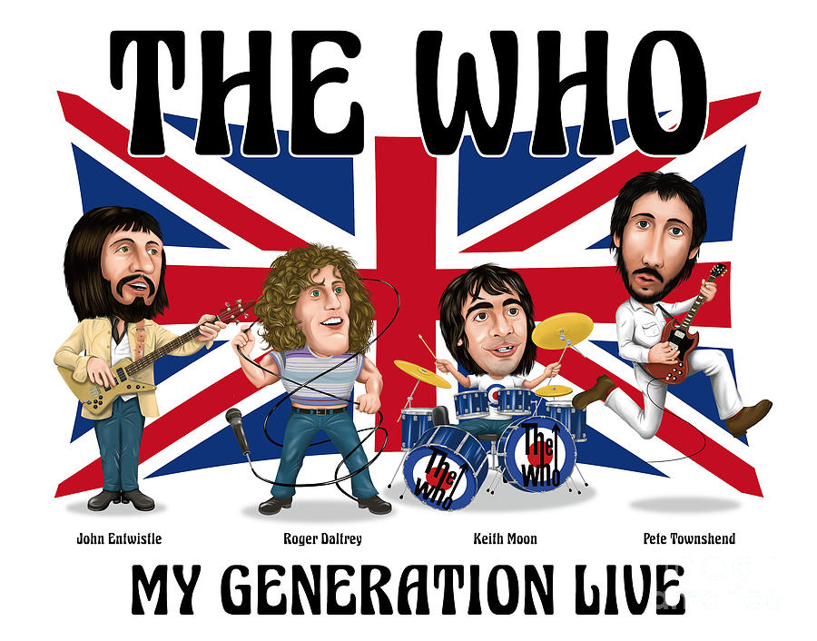 THE WHO caricature print Digital Art by Tens Graphy - Pixels