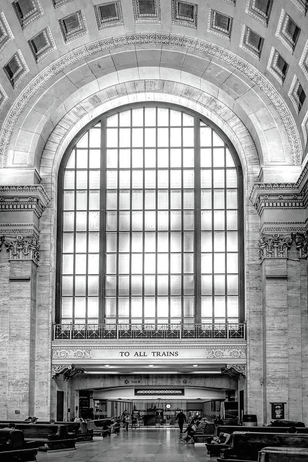 To All Trains Chicago Black and White Photograph by Sharon Popek