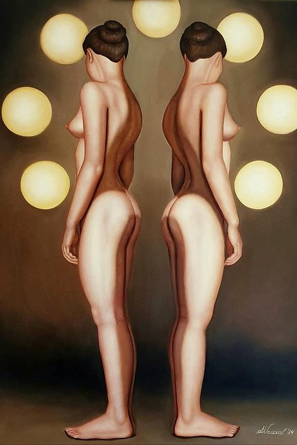 Artistic Nude Painting - To Be Or Not To Be by Alessandra Veccia