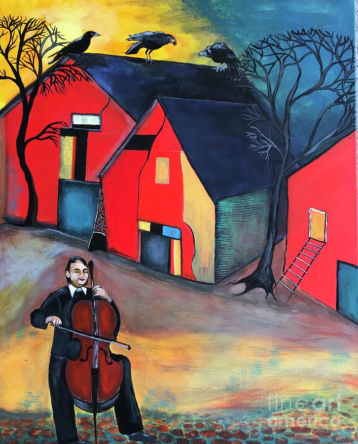 Landscape Painting - To Crow or Not to Crow by Judith Visker Landscape Painting - To Crow or Not to Crow by Judith Visker