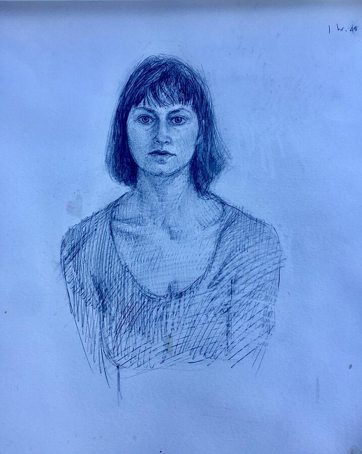Self Portrait, Psyche Drawing by Sarah Spector Self Portrait, Psyche Drawing by Sarah Spector