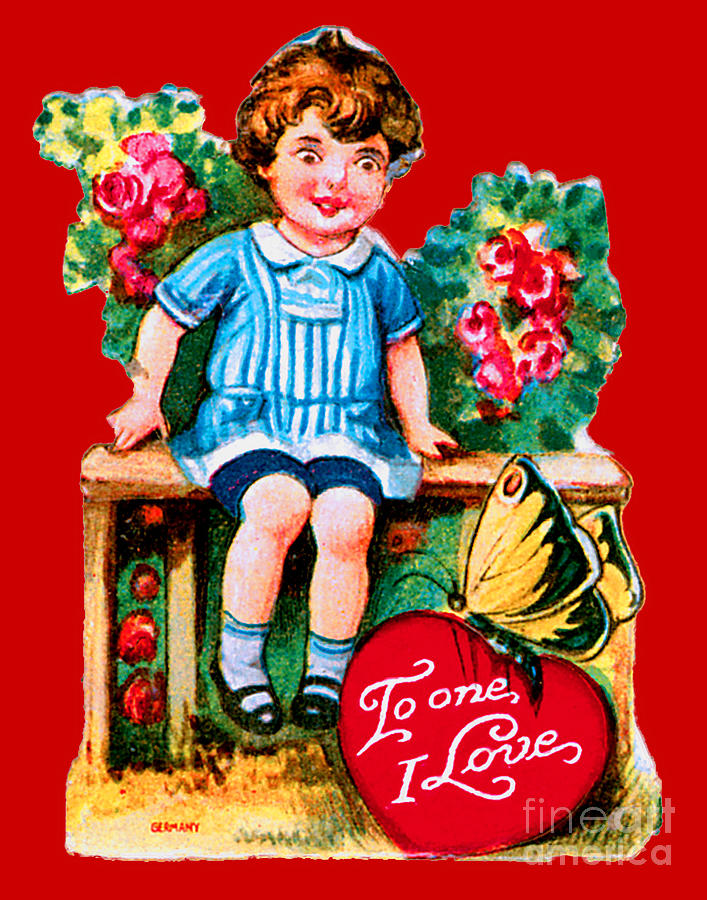 To One I Love Vintage Valentine Painting