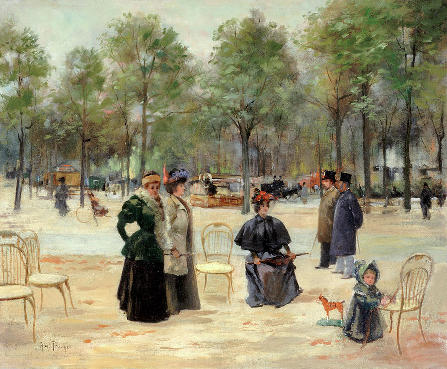 Paris Painting - To the Champs Elysees by Louis Abel Truchet