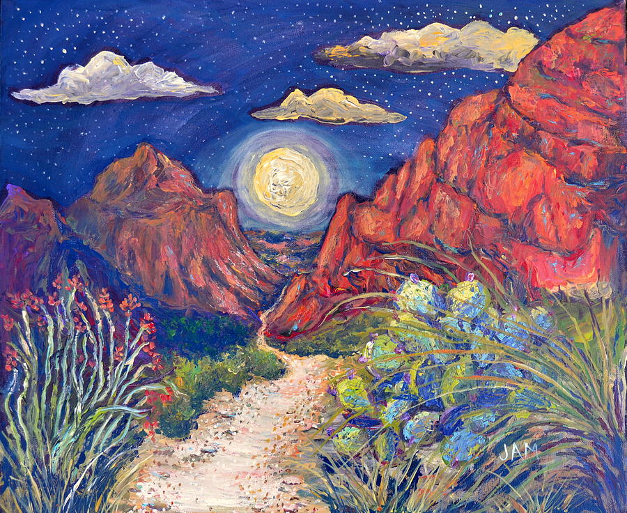 Big Bend National Park Painting - To the Moon Through The Window  by James Mangum