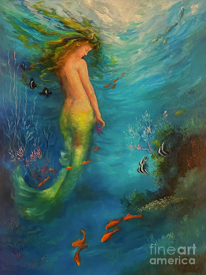 Mermaid Painting - To  the Surface by Gail Salituri