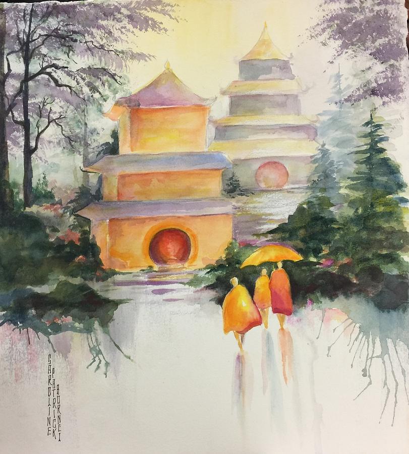 To the Temple Painting by Caroline Patrick