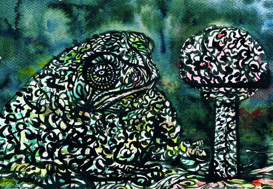 Toad And Mushroom  Painting by Fabrizio Cassetta