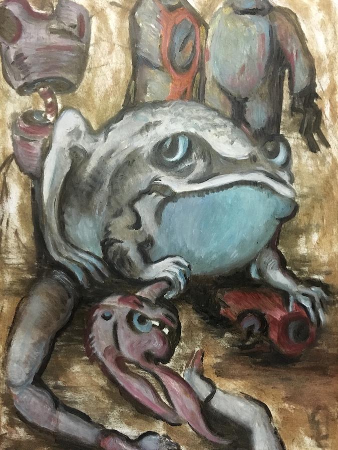 Animal Drawing - Toad study by Stephanie Groshelle