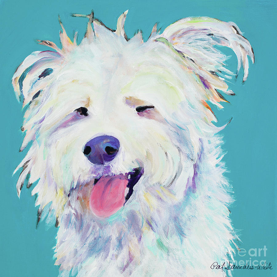 White Dog Painting - Toast by Pat Saunders-White