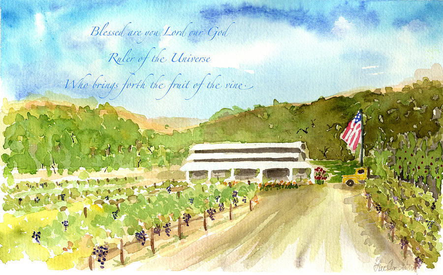 Toast To Peacock Winery Painting