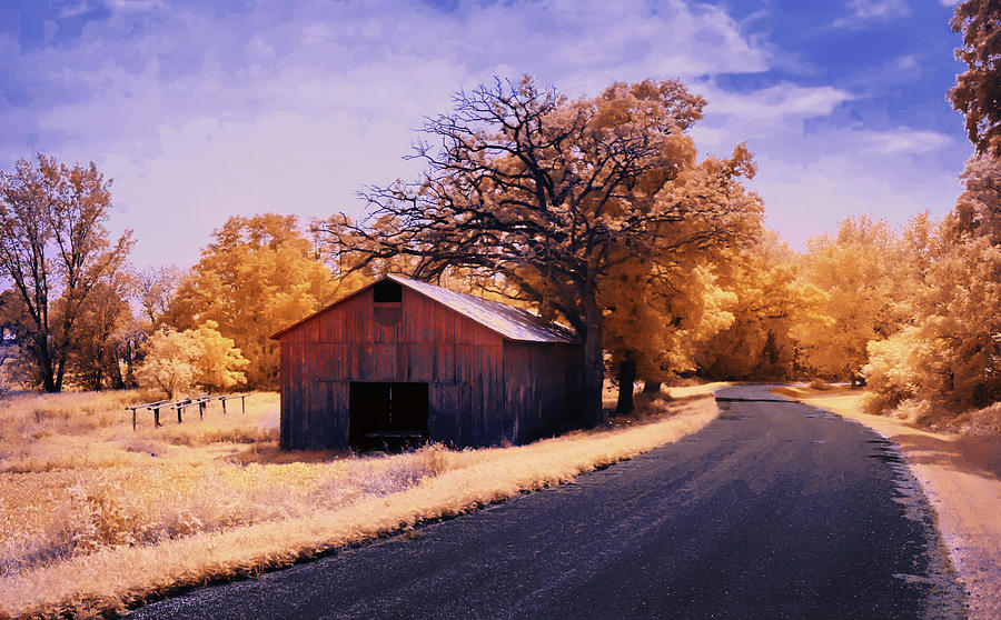 Tobacco Shed in Infrared -  Near Stoughton Wisconsin on Adolphson road Photograph by Peter Herman
