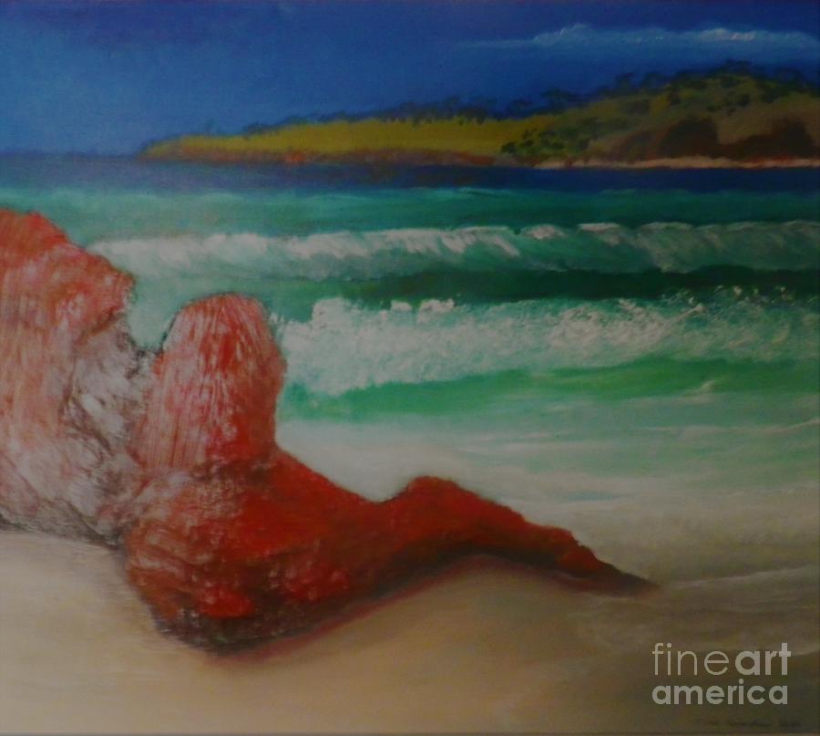 Tobys beach 2010 Painting by Julie Grimshaw