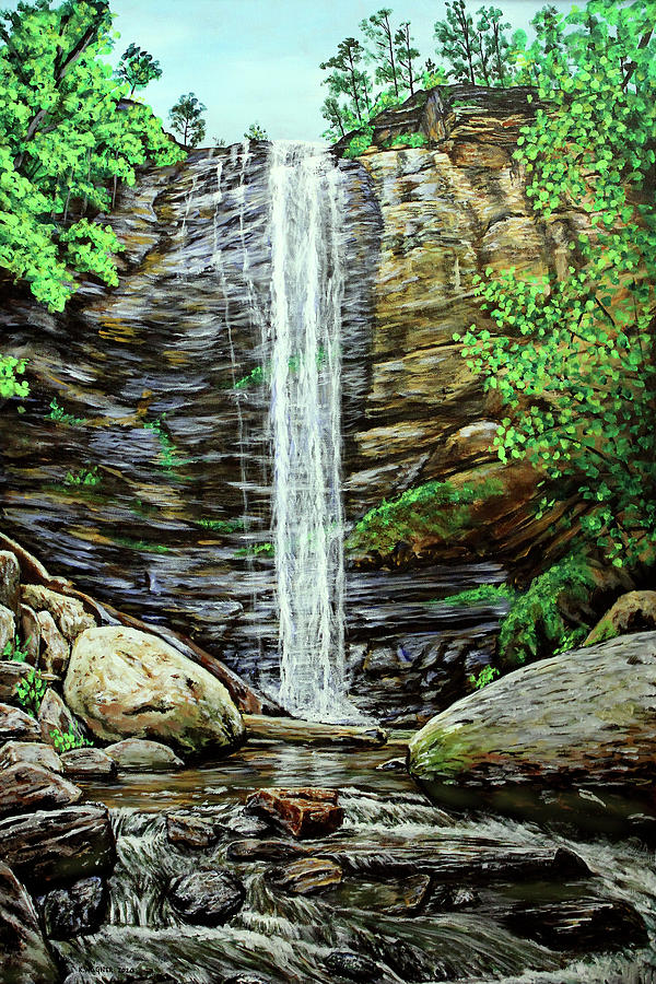Toccoa Falls Painting by Karl Wagner