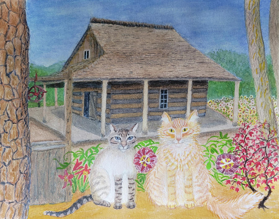 Tochka and Awimaweh at the San Antonio Botanical Garden Painting by Vera Smith