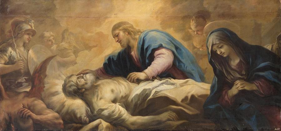 Tod des Hl Joseph Death of Saint Joseph Painting by Luca Giordano | Pixels