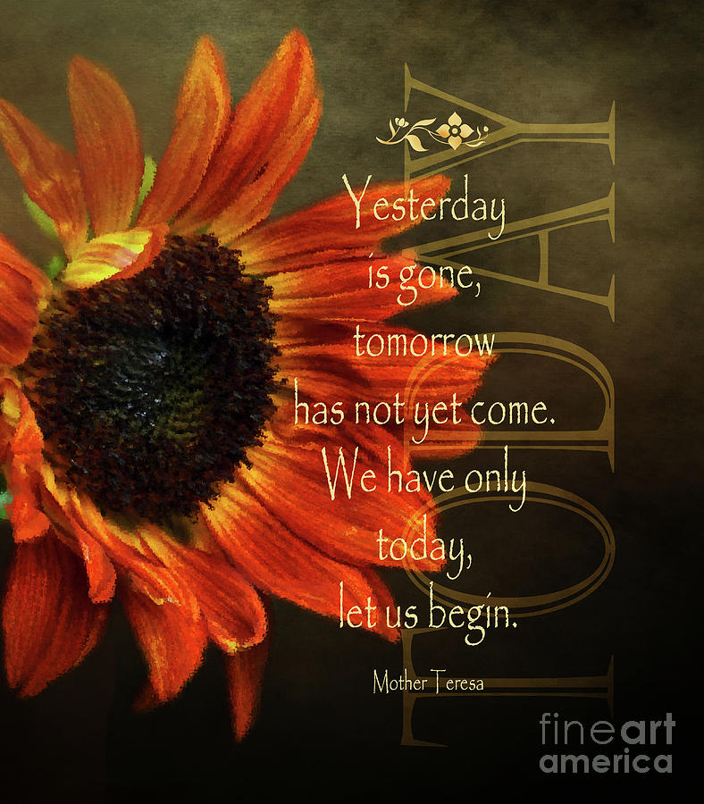 Today - Quote Digital Art by Anita Faye