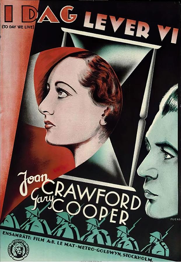 Joan Crawford Mixed Media - Today We Live, 1933 - art by Walter Fuchs by Movie World Posters