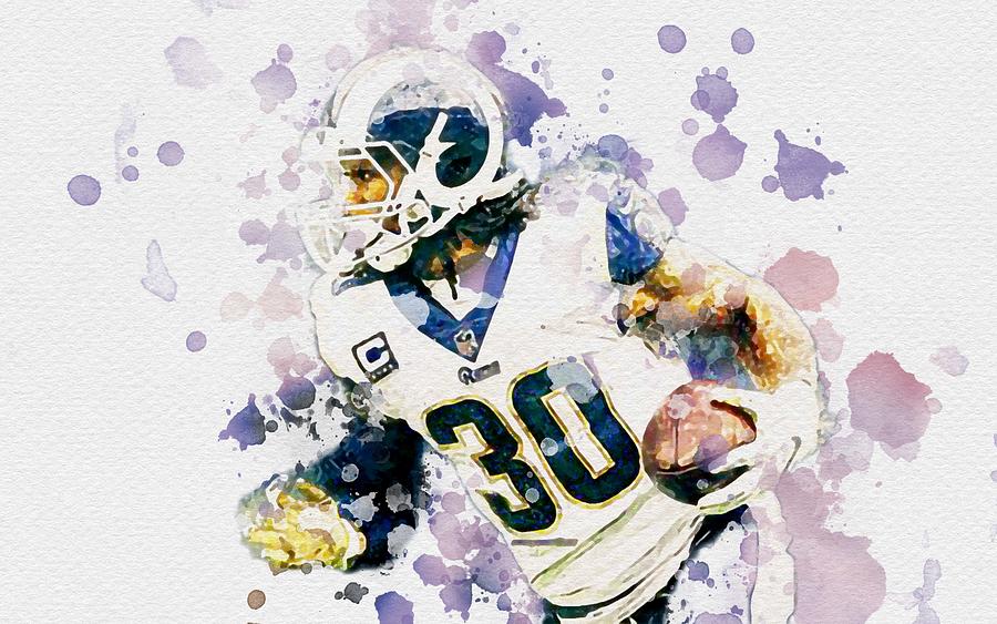 Todd Gurley Art American Football Art Los Angeles Rams Paint Art ...