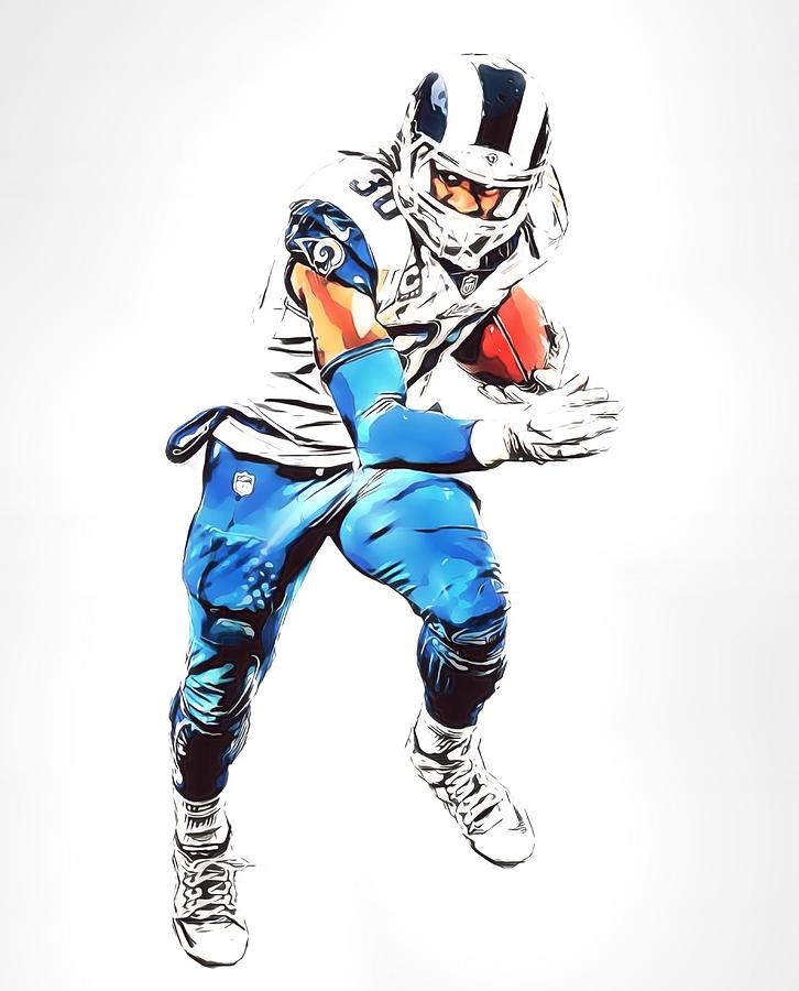 Todd Gurley Los Angeles Rams Oil Art by Joe Hamilton