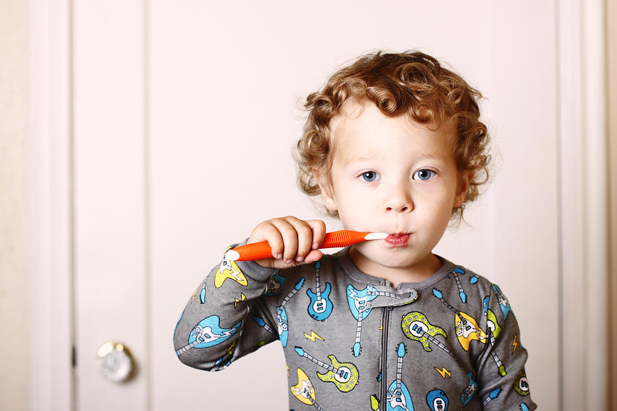 Toddler Brushing Photograph by CaseyHillPhoto