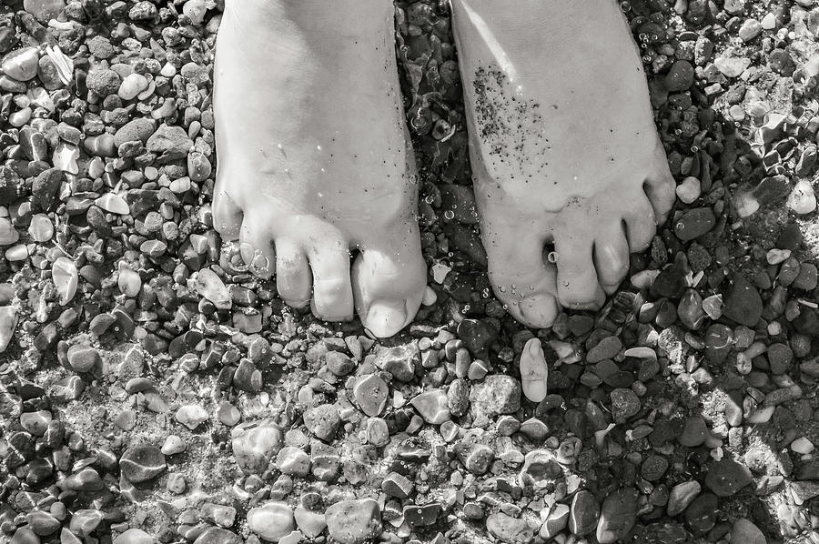 Toes in the Water BW Photograph by Justin Richard Batten - Fine Art America