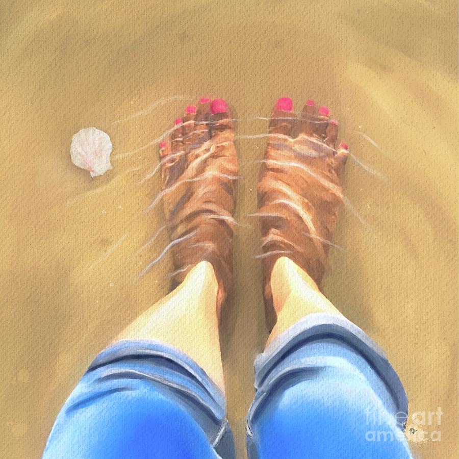 Toes in the Water Painting by Tammy Lee Bradley