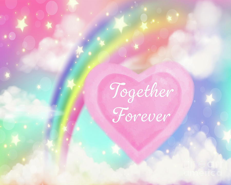 Together Forever Rainbow Digital Art by Jean Plout