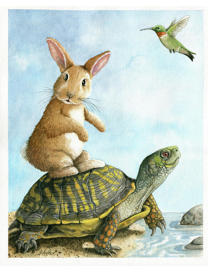 Togetherness- Wildlife Watercolor  Painting by Linda Apple