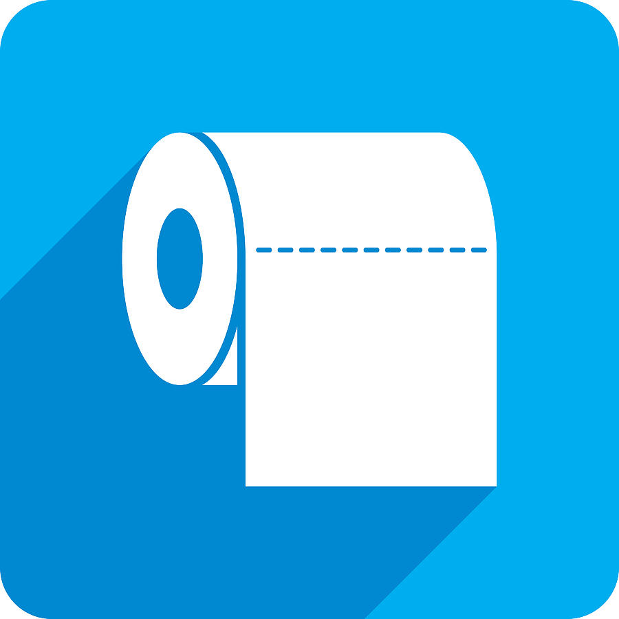 Toilet Paper Icon Silhouette Drawing by JakeOlimb